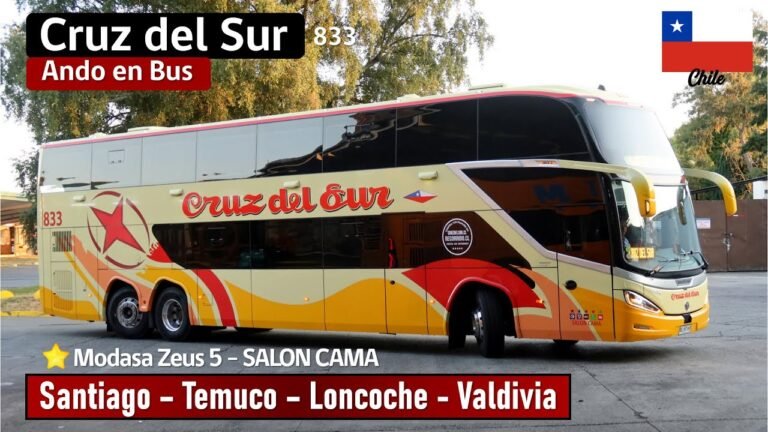 autobus cruz del sur en carretera chilena