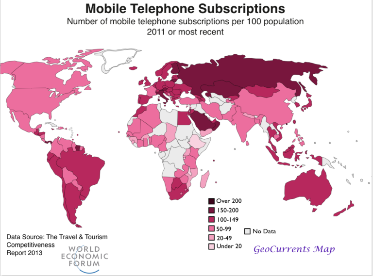 mapa de chile y peru con telefonos moviles