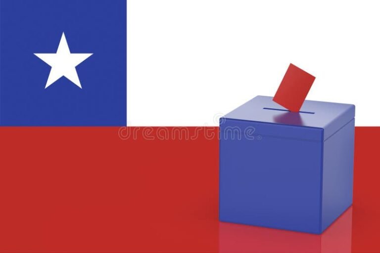 urna electoral con bandera de chile
