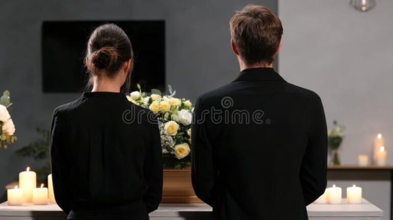 velas encendidas en ceremonia funeraria solemne